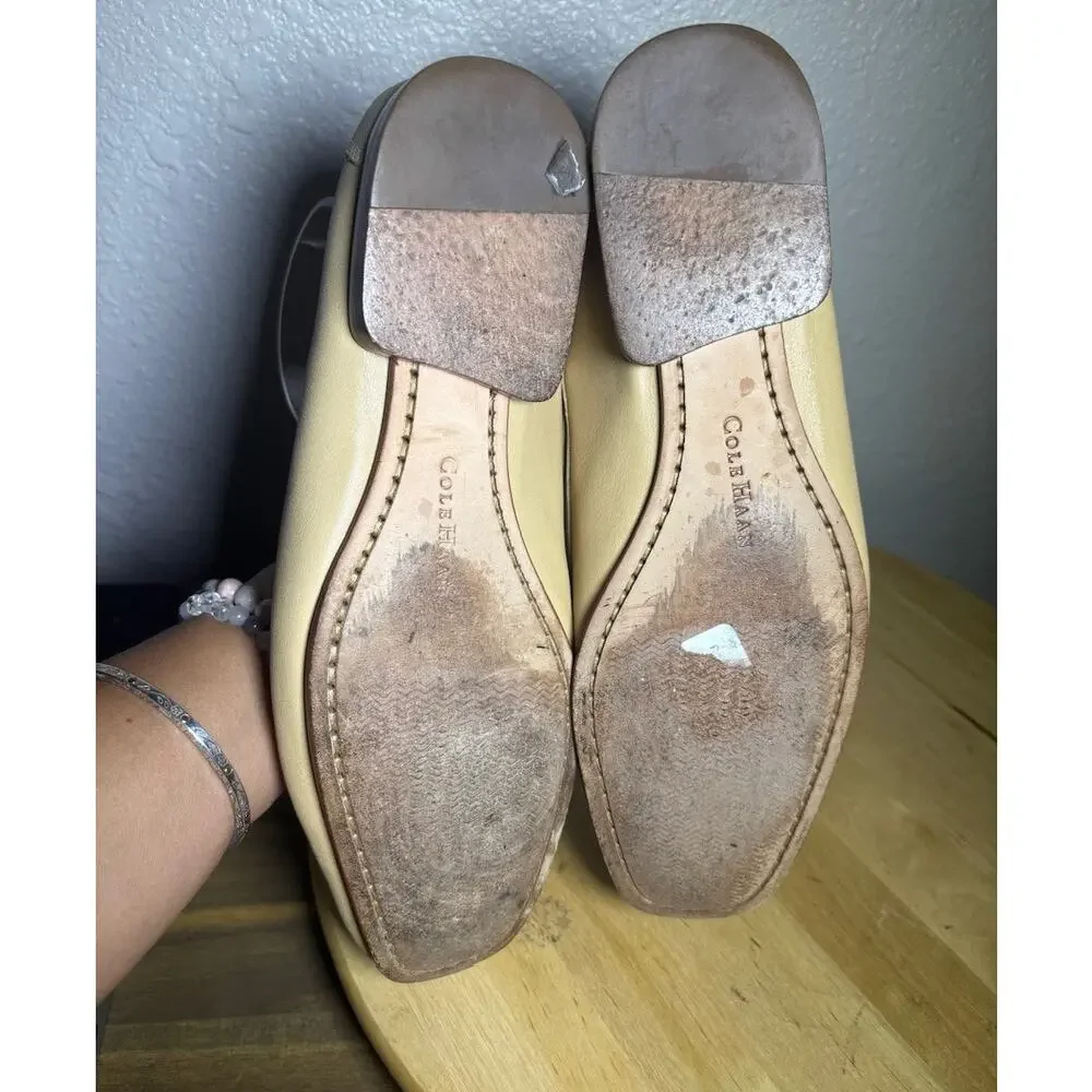 Cole Haan Women's Beige Leather Loafers size 9.5 B